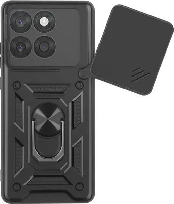 Obrázok produktu pre Avizar, Puzdro Motorola Edge 60 Fusion s držiakom krúžku a posuvnou ochranou fotoaparátu, čierne