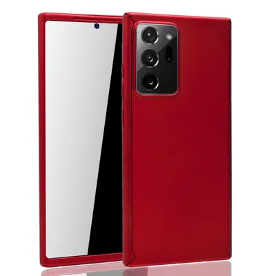 Productafbeelding van Beschermhoes, 360 graden bescherming, schermbescherming, hoesje, bumper voor telefoon: Samsung Galaxy S20 Ultra, kleur: rood