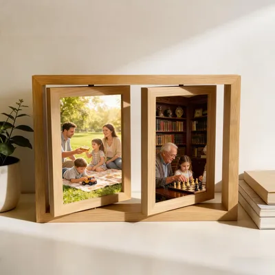 Image de Elzusha - Cadre photo rotatif, format 10 x 15 cm, double face pour 4 photos