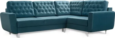 Zdjęcie produktu dla Robin Linda Narożnik z funkcją spania 2X pojemnik na pościel Poduszki Sofa Sofa w kształcie litery L Wolnostojący narożnik z funkcją spania Meble do salonu Krajobraz salonu po prawej Azur