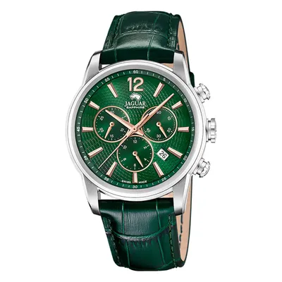 Produktbild von Jaguar Herren Chronograph Uhr Acamar Elegant Luxus Leder grün UJ968/3
