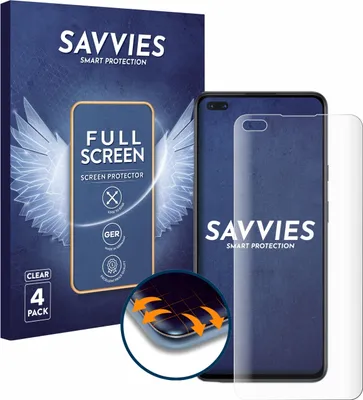 Produktbild von 4x Savvies Fullscreen Schutzfolie für OnePlus Nord Displayschutz Folie Fullcover Klar Transparent