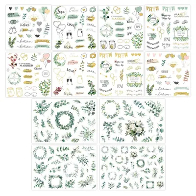 Productafbeelding van Sticker voor gastenboek - Meer dan 300 designs op 12 pagina's - Geschikt voor fotoalbums, scrapbooks en decoratie