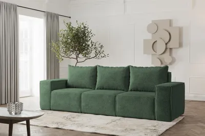 Produktbild von Sofa Designersofa ESTELLE 3-Sitzer in Stoff Abriamo Grün