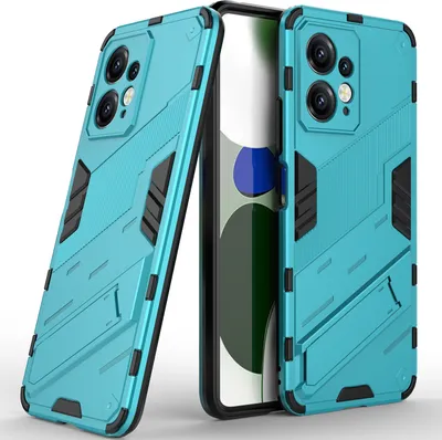 Produktbild von Armor Hülle für Xiaomi Redmi Note 12 4G, Hybrid PC TPU Bumper Stoßfestes Schutzhülle mit Standfunktion Blau