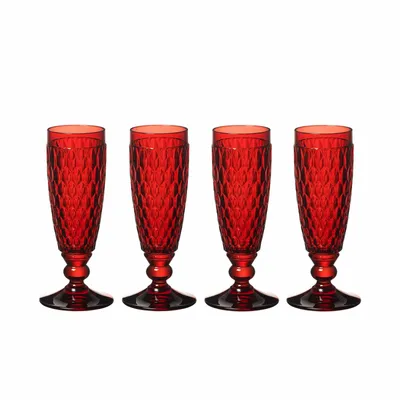 Obrázok produktu pre Villeroy & Boch Boston Farebná sada 4 pohárov na šampanské červená