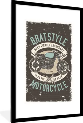 Produktbild von MuchoWow® MuchoWow® Gerahmtes Poster Mancave - Motor - Werkzeuge - Retro 60x90 cm - Poster mit zchwarzem Bilderrahmen - Dekoration - Wandposter Wohnzimmer - Hochwertig