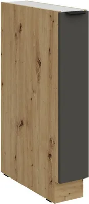 Produktbild von LUNARA Auszugsschrank – Breite 15 cm, Graphit/Eiche (Artisan).