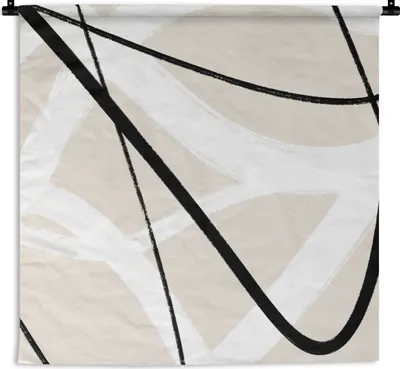 Produktbild von MuchoWow® Wandteppich Wandbehang Linie - Abstrakt - Minimalismus - Pastell 150x150 cm Tapisserie Dekoration Wandtuch - Wohnaccessoires - Modernes