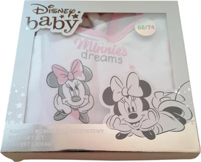 Produktbild von 4-teiliges Baby-Bekleidungs-Set "Minnie/Mickey Mouse" | Geschenkbox  | 100% Baumwolle, rosa, 56/62
