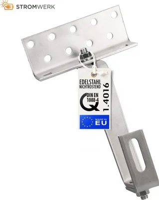 Produktbild von Dachhaken 140mm Edelstahl 1,4000, 3fach verstellbar inkl. Schrauben 6 Stk.