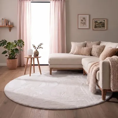Image de Volero - Tapis oriental - Cozy Blanc - Ø 80 cm