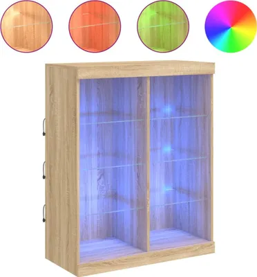 Produktbild von Sideboard mit LED-Leuchten Sonoma-Eiche 81x37x100 cm