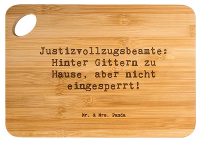 Produktbild von Mr. & Mrs. Panda Holzbrett Spruch Justizvollzugsbeamte Freiheit - Transparent - Geschenk, Hackbrett, kreative Geschenke, Berufsalltag, Schneidebrett, Brett, Dankbarkeit