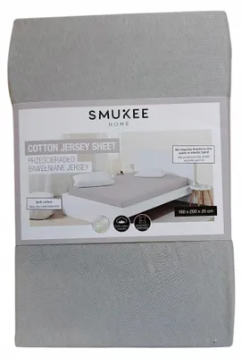 Produktbild von Smukee Jersey Spannbettlaken mit Gummizug 160x200cm Grau Baumwolle