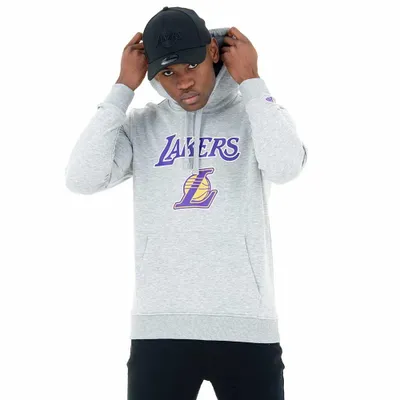 Produktbild von New Era Team Logo Po Hoody Los Angeles Lakers Grey XXXL