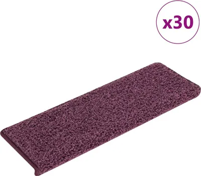 Obrázek produktu pro Schodové rohože 30 ks 65 x 21 x 4 cm tmavě fialové s obdélníkovým okrajem