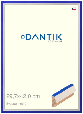 Obrázok produktu pre Rám DANTIK 29,7x42 | EVOQUE modrý (Plexi Clear)