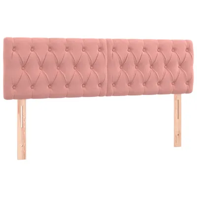 Immagine prodotto di Testiere 2 pz. Velluto rosa 80x7x78/88 cm