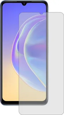 A screen protector is shown placed over a smartphone screen.