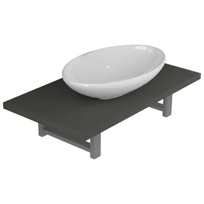 Zdjęcie produktu dla vidaXL 2-częściowy zestaw mebli łazienkowych ceramiczny szary