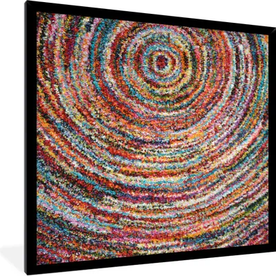 Produktbild von MuchoWow® Gerahmtes Poster Kreis - Farben - Teppichboden 40x40 cm - Poster mit Schwarzem Bilderrahmen Wandposter Rahmen Foto Bilder - Mit Rahmen - Wanddekoration Schlafzimmer