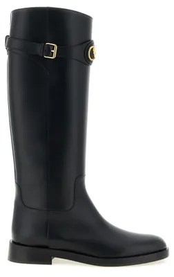 Produktbild von Valentino Garavani Overknee-Stiefel aus Kalbsleder in Schwarz