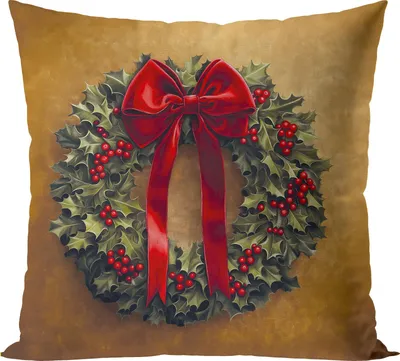 Produktbild von MARKIZETA | Kissenhülle - Kissenbezug - 40 x 40 cm - Braun - Girlanda - Weihnachtskissenbezug - Weihnachtsdeko