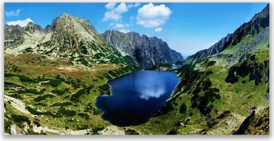 Produktbild von Glasbilder 140x70 Wandbild Druck auf Glas Gebirge See Landschaft