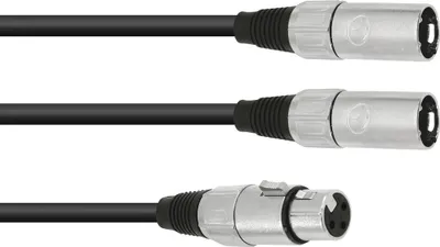 Immagine prodotto di Omnitronic 30225204 Cavo audio 1 m XLR (3 pin) 2 x XLR (3 pin) nero (30225204)