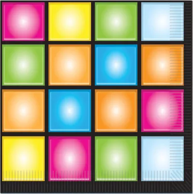 Produktbild von Disco Servietten Party-Deko 16 Stück bunt 33x33cm - Einheitsgröße