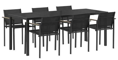 Produktbild von vidaXL Gartenmöbel Set 7 pcs Schwarz und Anthrazit Textilene