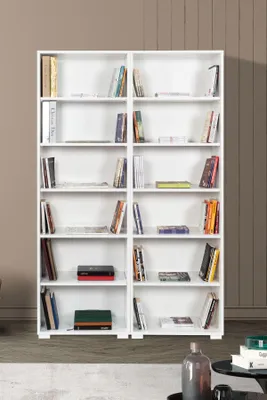 Produktbild von Skye Decor, Hochwertiges Bücherregal (Elterncode) - Weiß, 120x187x30 cm, 100% Melamin