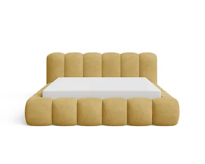 Produktbild von Chilly Möbel Design Polsterbett Stone Samt Stoff Gelb 140x200 cm mit Stauraum Velluto 08