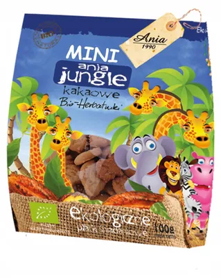 Obrázok produktu pre MINI JUNGLEKAKAOVÉ COOKIES 100 g -ANIA
