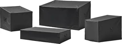 Immagine prodotto di SucceBuy Copertura protettiva per mobili da giardino, 4 pezzi, 420D, idrorepellente, nero