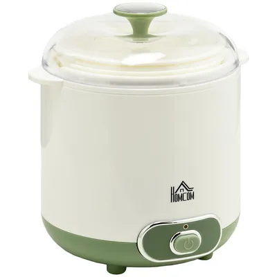 Produktbild von Joghurtbereiter, 1,5 L Joghurtmaschine mit 2 Gläsern, Sieb, Deckel, 20 W Joghurt-Maker für griechischen Joghurt, für 3–5 Personen, 19,5x17,5x21,4 cm, Weiß