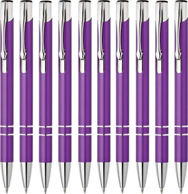 Produktbild von Metallkugelschreiber, blaue Tinte, 10 Stück, Nachfüllbar, für Büro und Schule