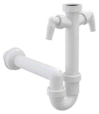 Obrázok produktu pre Drezový sifón trubkový DN40, dve prípojky a prevlečná matica G6/4"