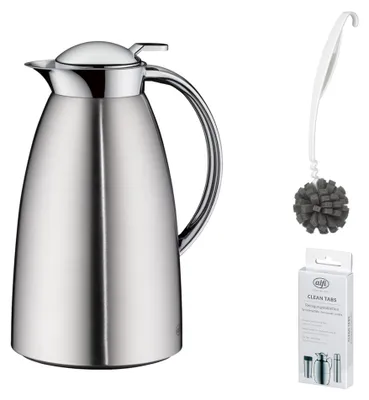 Zdjęcie produktu dla alfi GUSTO Isolierkanne 1,0l – Vorteilsset mit Reinigungsbürste CLEAN FIX 30 cm + CLEAN TABS (20 Stück)