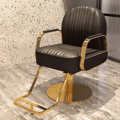 Image de 360Home Chaise de Coiffeur Fauteuil pivotant Réglable en hauteur Chaise Or Bleu