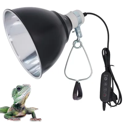 Imagen del producto de Pantalla para lámpara de calor para reptiles, con abrazadera, de 100 W, de aluminio
