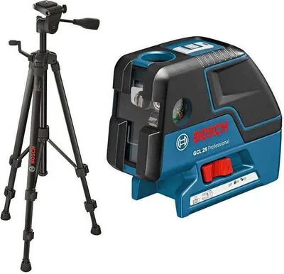 Zdjęcie produktu dla Laser punktowy Bosch GCL 25 Professional, Statyw BS150, Do poziomowania