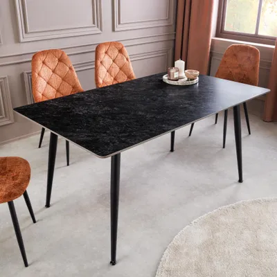 Produktbild von riess-ambiente Esstisch MILANO 140cm anthrazit schwarz Keramik Metallbeine für 6 Personen