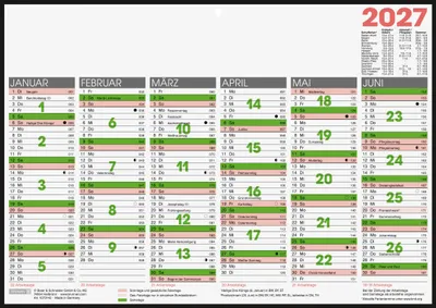 Produktbild von 2027 BRUNNEN Tafelkalender A4 Pappekaschiert