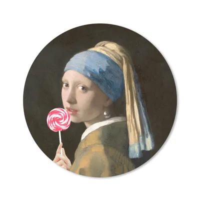 Produktbild von MuchoWow® Mauspad Mousepad Das Mädchen mit dem Perlenohrring - Vermeer - Süßigkeiten 20x20 cm - Mousepads - Maus Mat - Pad - Mausunterlage - Schreibtischmatte