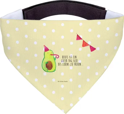 Produktbild von Mr. & Mrs. Panda Hundehalstuch Avocado Party - Gelb Pastell - Geschenk, Halstuch Hund, Happy Birthday, Avocados, Geburtstag, Tuch, Hundeschal, Hunde