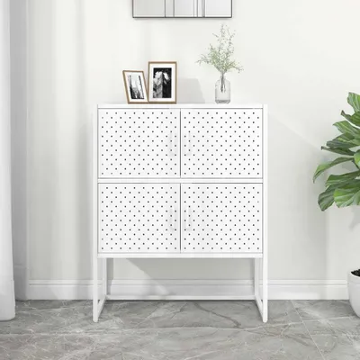 Obrázek produktu pro Maison Exclusive – Vysoká komoda, bílá, 80 x 35 x 100 cm, ocel