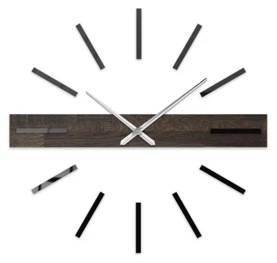 Produktbild von Wanduhr aus massiver Eiche | KOPLOK Silberne Hände 80 cm
