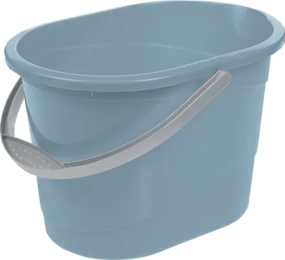 Produktbild von keeeper Putzeimer, nordic-blue, 13 Liter, oval, 370x265x250mm (BxTxH), aus PP Polypropylen. Mit ergonomischem Henkel, Griffmulde, Inhaltsskala & Ausgusshilfe. Platzsparend nestbar, handschonend, für Fenster & Böden.